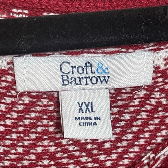 Croft & Barrow Red White Holiday Knit Sweater Size Extra Extra Large - Picture 7 of 10
